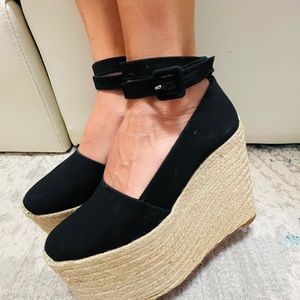 Christian Louboutin Dehia 120 black wedge pumps